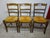 Set of 3 Baumann chairs, 1980s/90s model. High-gloss varnished beechwood frame, removable straw seat. Curved legs at the...