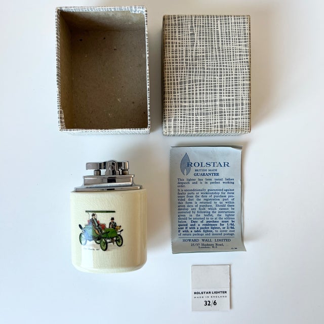 Vintage Table Lighter with Veteran Car Motif from Rolstar For Sale - Image 12 of 18