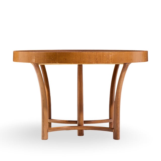 Mid 20th Century t.h. Robsjohn Gibbings for Widdicomb Mid Century Walnut Expanding Dining Table With 3 Leaves For Sale - Image 5 of 17
