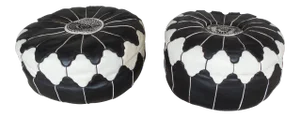Vintage Moroccan Ottomans - A Pair