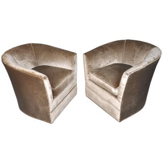 Hollywood Regency Swivel Chairs - A Pair For Sale