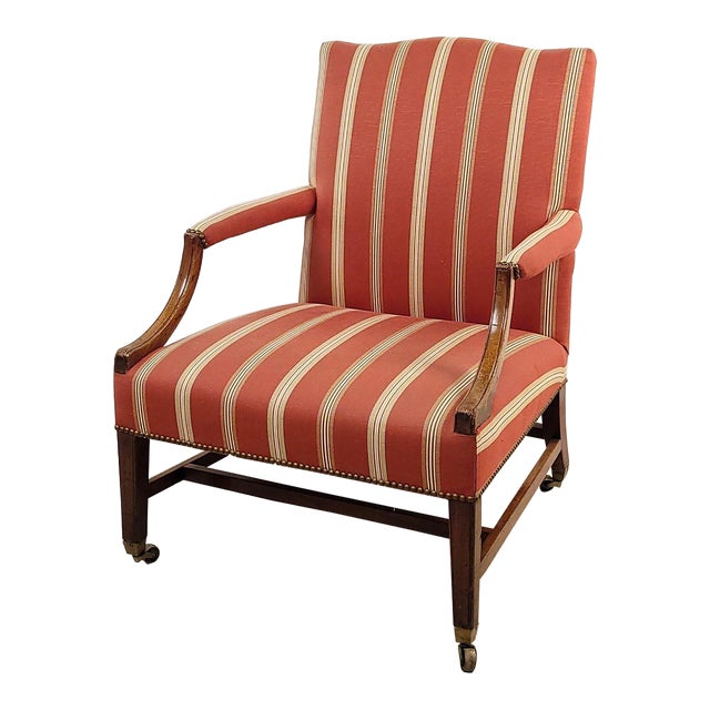 George III Mahogany Library Chair, England Circa 1800 For Sale