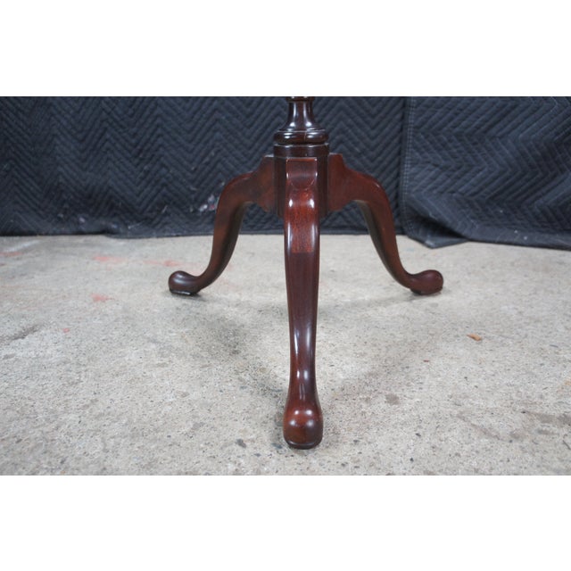 Large Vintage Queen Anne Style Solid Mahogany Plant Candlestand Pedestal Gallery For Sale - Image 13 of 13
