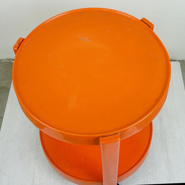 Space Age Italian Orange Plastic Trolley, 1970s For Sale - Image 3 of 11