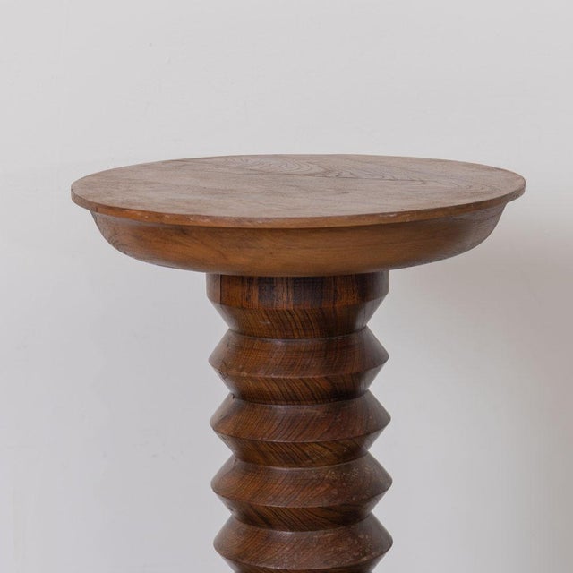 1940s French Carved Wood Pedestal Table For Sale In Los Angeles - Image 6 of 10