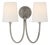 Thomas O'Brien for Visual Comfort Signature Reed Double Sconce in Antique Nickel with Linen Shades For Sale