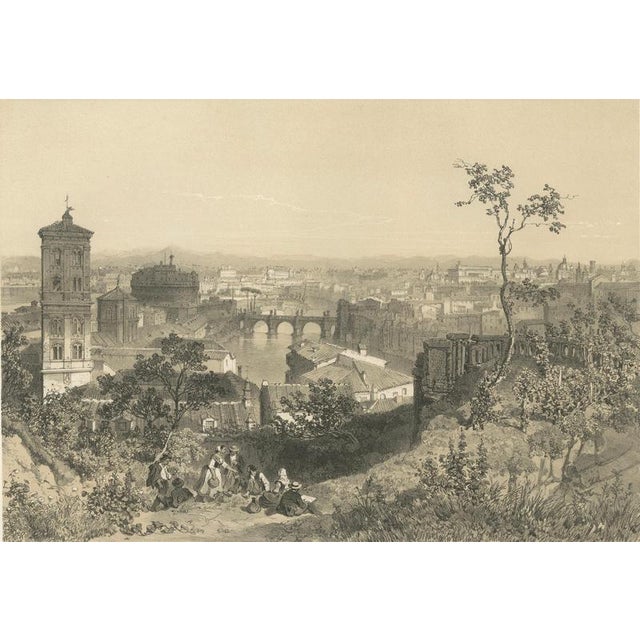 Benoist, Panoramic View from Janiculum Hill, Rome Tiber & Vatican, 1860s, Print For Sale - Image 3 of 9