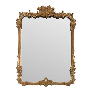 Antique French Rococo Giltwood Mirror For Sale