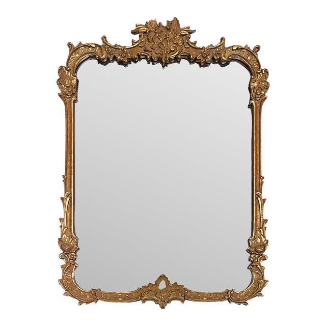 Antique French Rococo Giltwood Mirror For Sale
