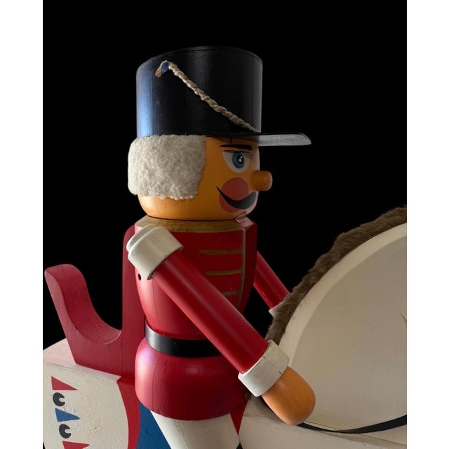 Unknown, Vintage Huge German Folk Art Wood Sculpture Rocking Horse Erzgebirge Reiterlein For Sale - Image 4 of 18