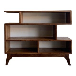 Vintage on Point Compact Walnut Bookcase For Sale