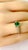 Metal 14 Karat White Gold Cabochon Colombian Emerald Princess Diamond 2.10 Carat Milgrain Engraved Ring Size 4.5 For Sale - Image 7 of 9