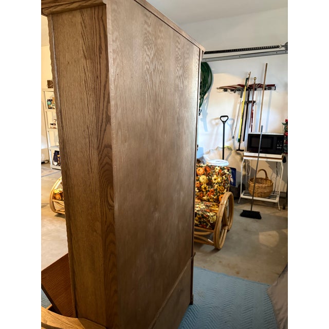 Wood Traditional Oak Hall Tree With Built in Storage For Sale - Image 7 of 7