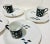 A fabulous set of 4 plates and matching mugs in the classic black and white pattern. These sets are increasingly difficult...