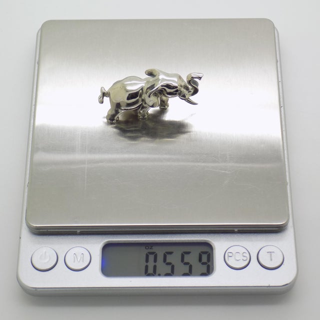 Vintage Italian Handmade Genuine Silver Elephant Figurine Sculpture Miniature For Sale - Image 10 of 11