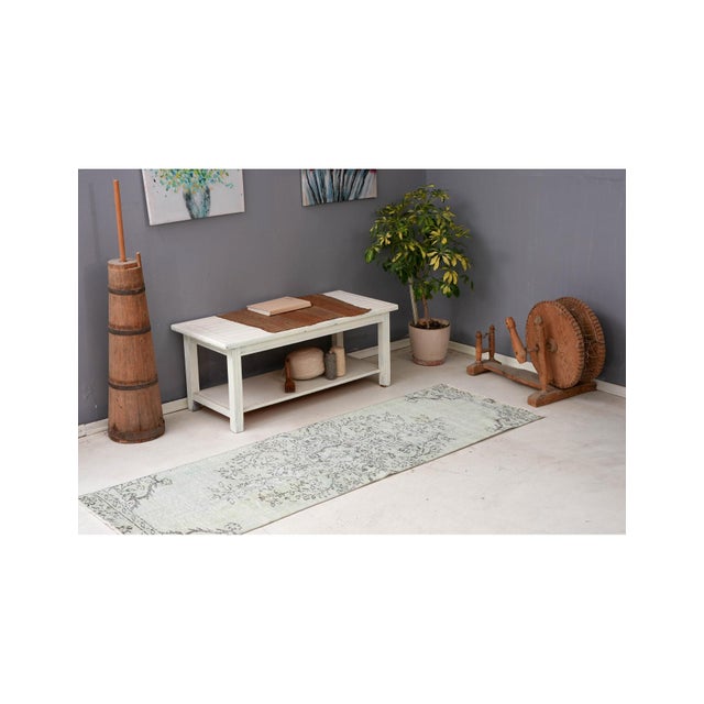 Green Overdyed Vintage Runner - 2`6″ X 7`7″ For Sale - Image 4 of 6