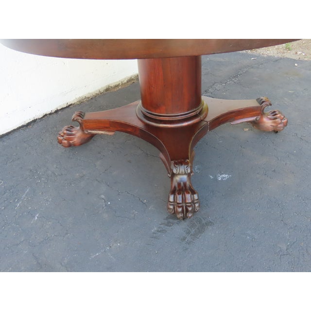 Late 1800s Carved Claw Feet Mahogany Large Dining Table 6642 For Sale - Image 9 of 13
