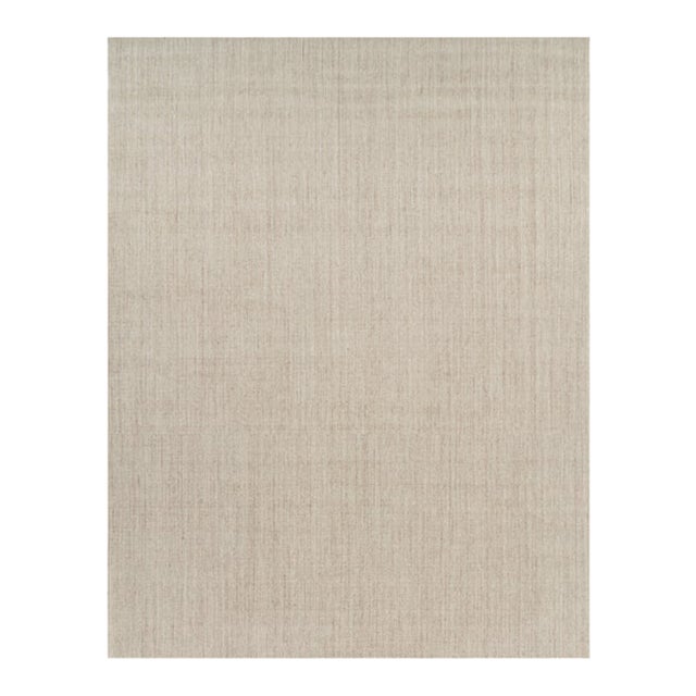 Rug & Kilim’s Oversized Modern Textural Solid Rug in Beige Tones and Striae - 14x18 For Sale