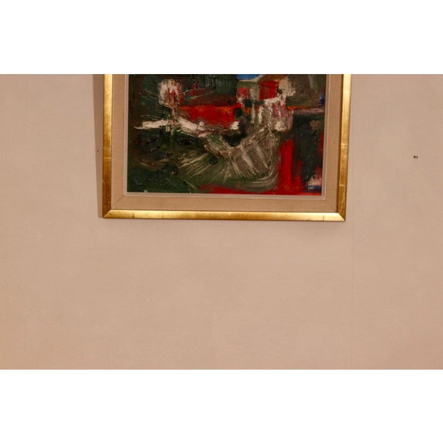 Mid-Century Modern T. Berg, Abstract, 1960s, Oil Painting, Framed For Sale - Image 3 of 10