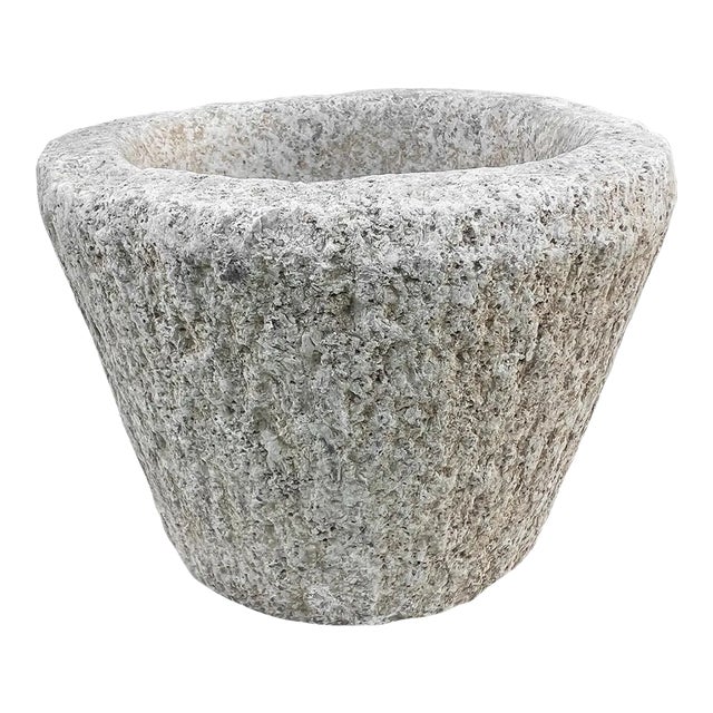 Vintage Small Outdoor/Indoor Granite Decorative Bowl For Sale