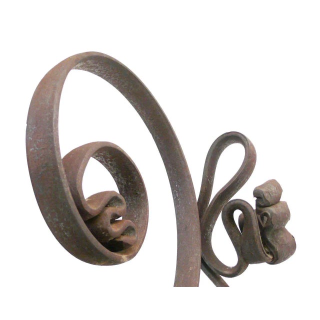 1960s Looping "Ribbon" Wrought-Iron Sculpture For Sale - Image 5 of 6