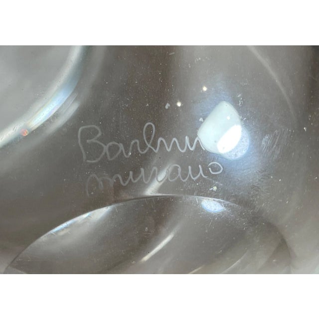 Vintage Alfredo Barbini Murano Hand Blown Colorless Glass Sphere Vase Sculpture For Sale In New York - Image 6 of 12