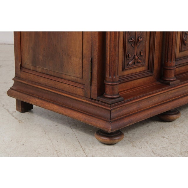 Brown Antique French Renaissance Walnut Cabinet Hutch For Sale - Image 8 of 18