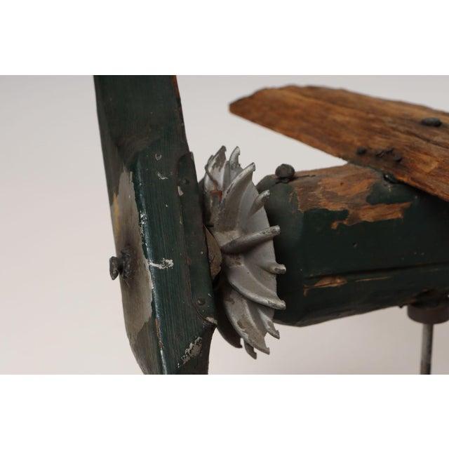 Early 20th Century Vintage Folk Art Hand-Carved and Painted Wooden Airplane For Sale - Image 12 of 18