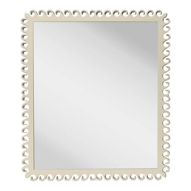 Fleur Home Carnival Gras Rectangle Mirror in Delaware Putty, 32.5x43.75 For Sale