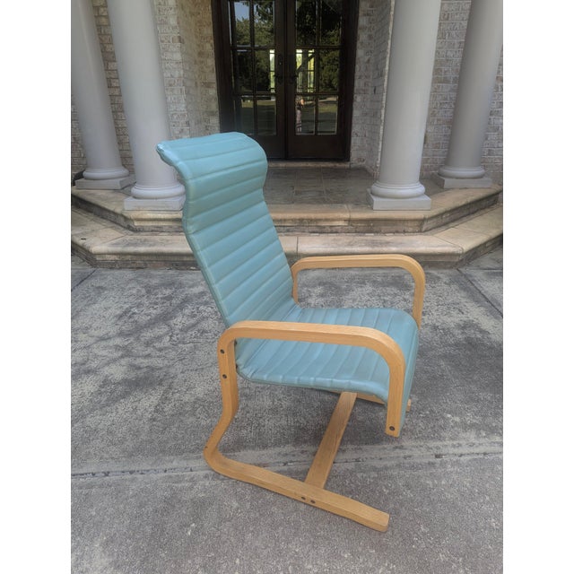 Mid Century Modern Thonet Bentwood Vinyl Cantilever Arm Chair For Sale - Image 13 of 15