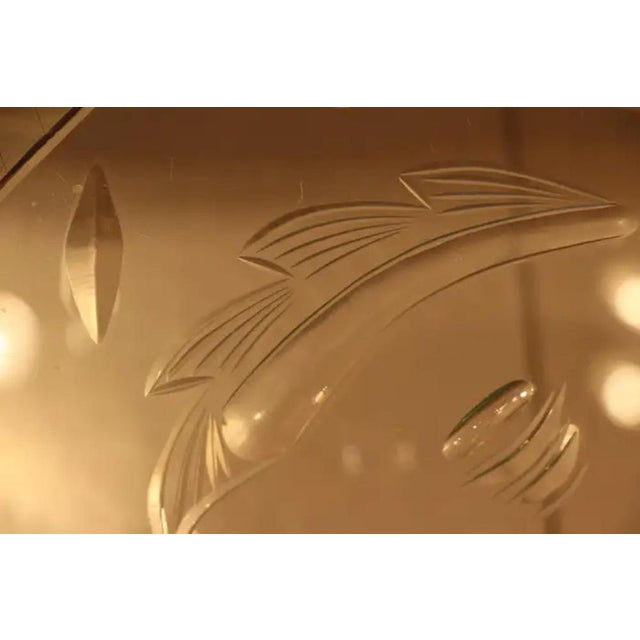 1950s Mid-Century Engraved Clear Glass Coffee Table, 1950s For Sale - Image 5 of 18