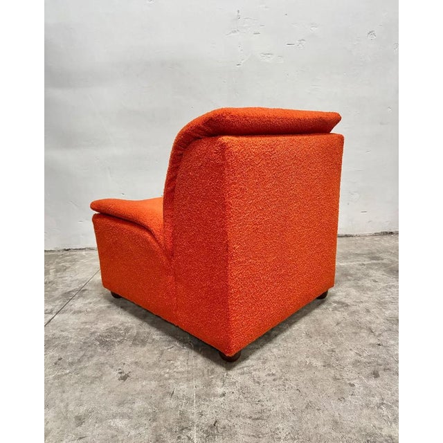 Modular Sofa in Orange Bouclé, 1980s, Set of 4 For Sale - Image 4 of 7