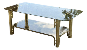 Vintage Brass and Glass Coffee Table, 1970s