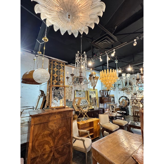 19th C. Italian Silverleaf Wood and Crystal Chandeliers For Sale - Image 9 of 12