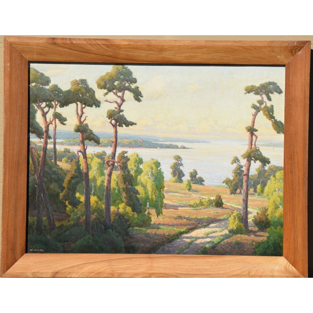 Wilhelm wilcke 1885 templin – 1979 overath view of schwanenwerder (berlin-nikolassee) signed "w. Wilcke" lower right oil...