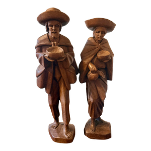 The Travelers Hand Carved Wooden Folk Art