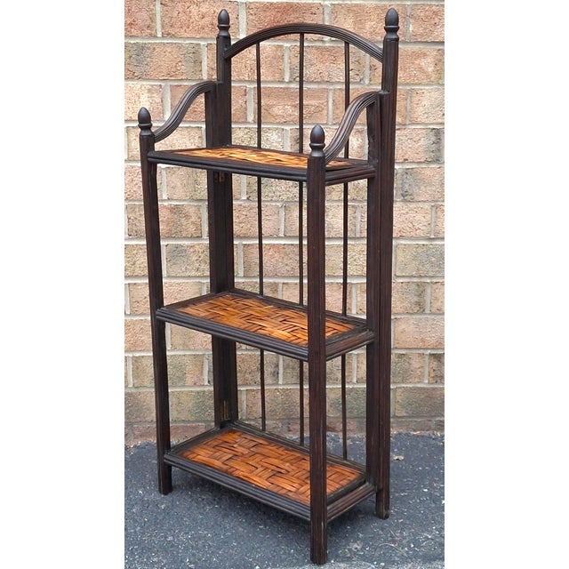 Mid-Century Modern Rattan and Split Reed Folding Bookcase Étagère, 1960s For Sale In Washington DC - Image 6 of 10