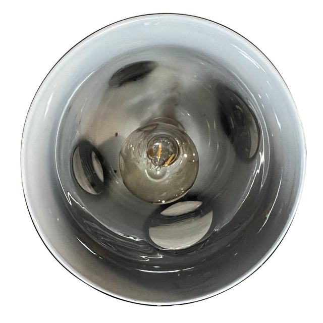 Vintage Murano Black Window Pane Art Glass Chrome Pendant Light For Sale - Image 18 of 18