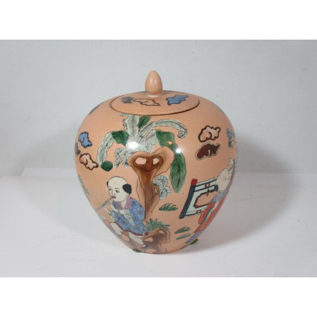 1980s Chinese Melon Jar & Plate, 2 Pieces For Sale - Image 6 of 10