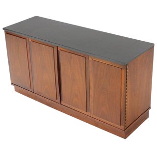 Mid-Century Modern Slate Top Petit Oiled Walnut Credenza For Sale