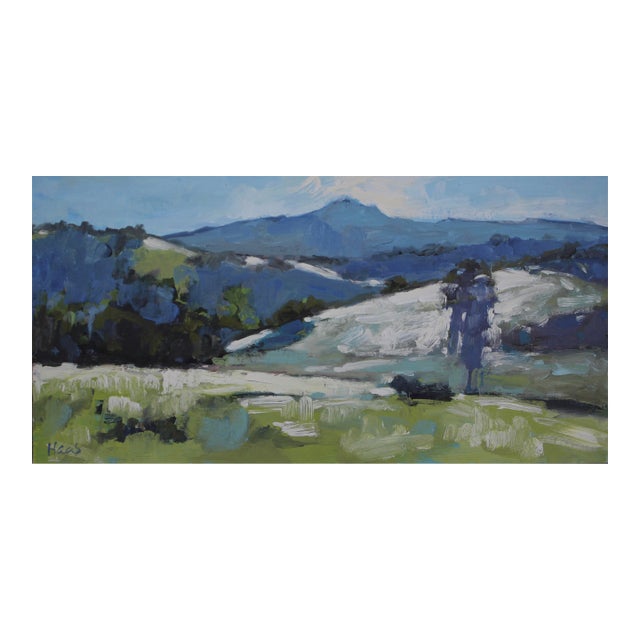 Distant Summer Hills Oil Painting by L Haas For Sale