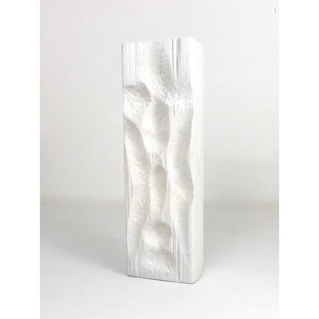 Ceramic Large German White Op Art Vase in Porcelain by Martin Freyer for Rosenthal, 1960s For Sale - Image 7 of 11