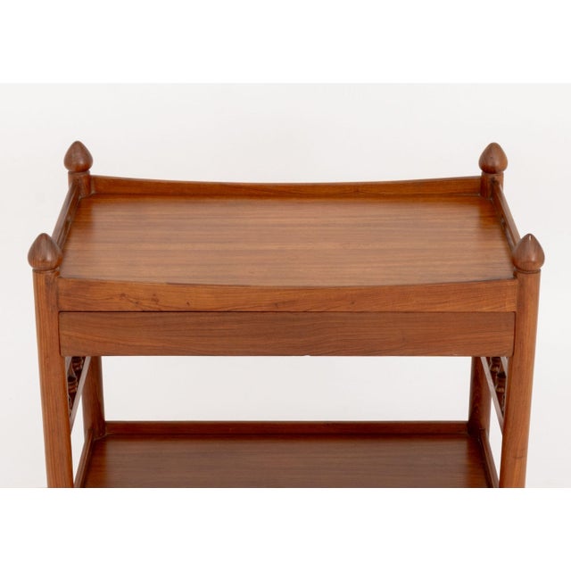 Modern Danish Teak Rolling Tea Trolley For Sale - Image 3 of 9