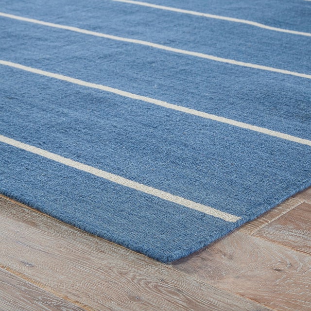 Jaipur Living Cape Cod Handmade Stripe Blue/ Cream Area Rug 4′ × 6
