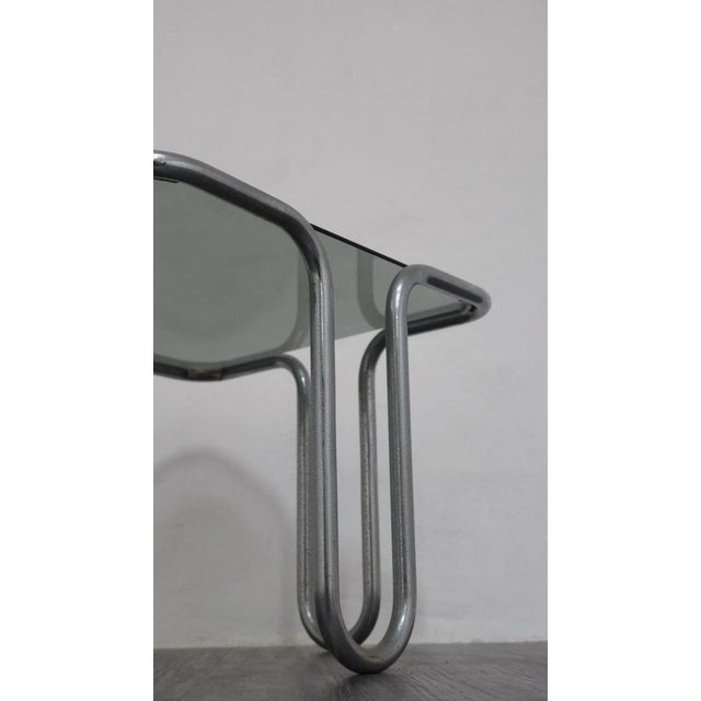 1970s Coffee Table in Chromed Tubular Steel and Smoked Glass by Ezio Didone, 1970s For Sale - Image 5 of 13