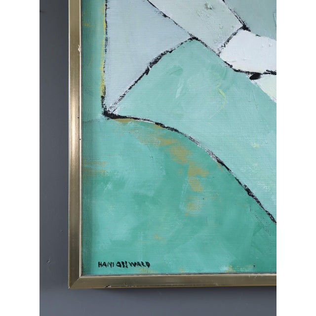 Textile Mid-Century Modern 'Afternoon Lesson' Expressive Figurative Oil Painting by Swedish Artist Hans Osswald (1919-1983), Framed For Sale - Image 7 of 13