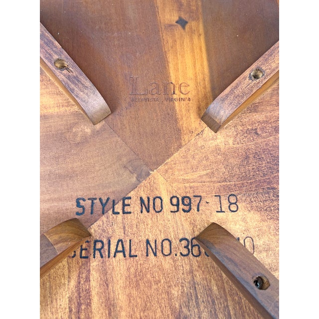 1970s Vintage Lane Modern Style Round Table Accent Side or End Single Table For Sale - Image 5 of 7