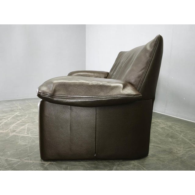 Wood Dark Brown Leather 2-Seater Sofa from Jori, Belgium, 1990s For Sale - Image 7 of 15