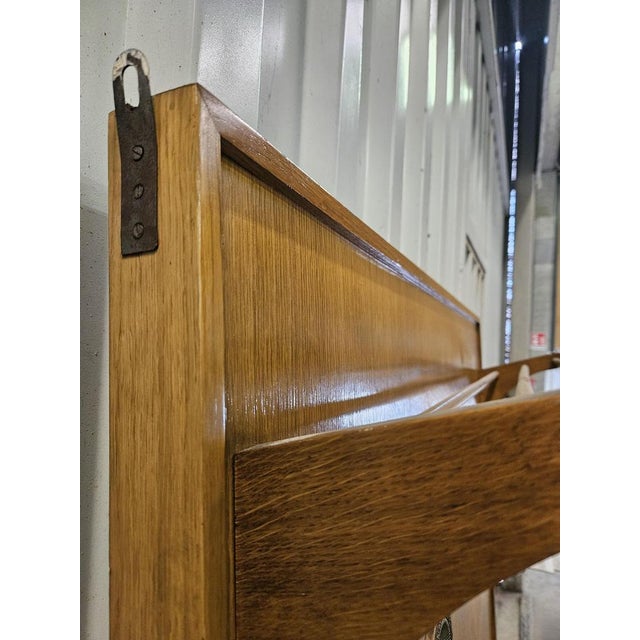 Wooden Wall Coat Hanger with Brass Hangers, 1950 For Sale - Image 4 of 18