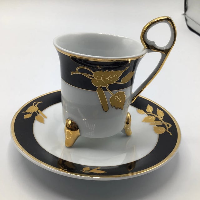 Japanese TIger Yedi Porcelain Japan Style 12 Piece Demitasse Tea Cup Set W/ Box For Sale - Image 3 of 13